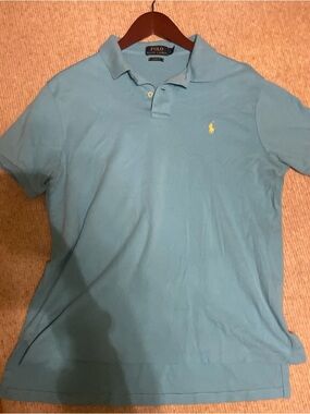 Ralph Lauren Light Blue Polo with Yellow Pony Logo Size Large